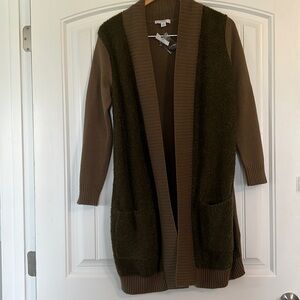 NWT Isaac Mizrahi  Sherpa Style Cardigan Sweater Small
